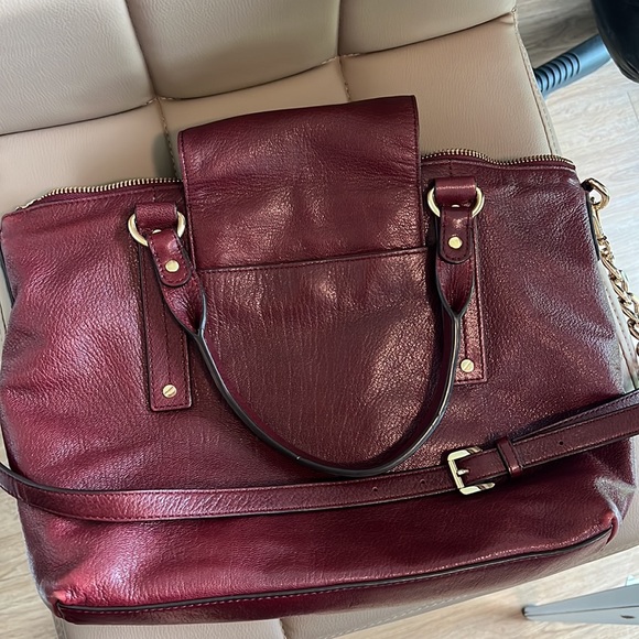 Michael Kors maroon satchel with crossbody strap - Picture 9 of 14